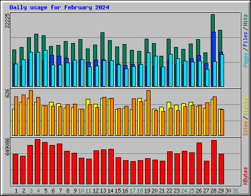 Daily usage for February 2024