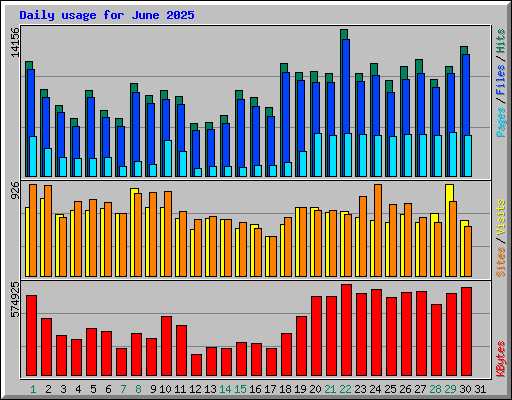 Daily usage for June 2025